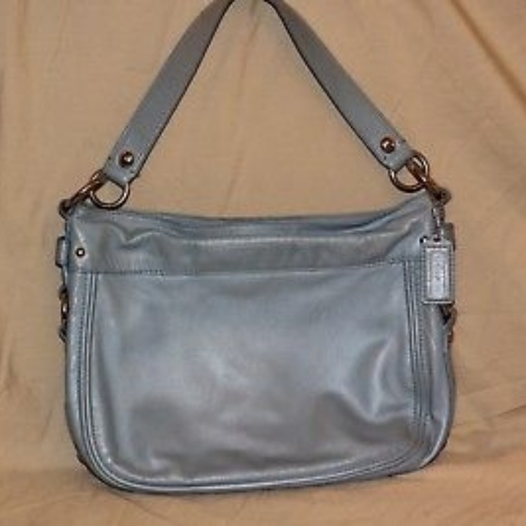 COACH Light Blue Soft leather Carly Hobo Handbag - Picture 1 of 6